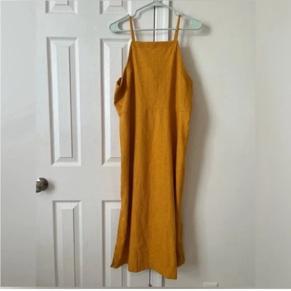 Madewell Knit Apron Cami Dress – Yellow Gold – Women’s XXL NWT - Picture 3 of 9